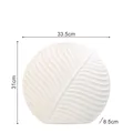Jarrón decorativo grande de cerámica blanca HP313 con textura de vetas 33,5x31cm - Grande / Blanco