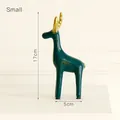 Nordische Giraffen-Skulptur aus Keramik in Dunkelgrün und Gold, kleine Größe 17cm - Klein (Dunkelgrün & Gold)
