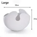 Modern white ceramic egg-shaped vase in large size with a matte texture finish - Large