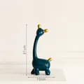 Small teal ceramic giraffe figurine with gold accents for home decor, 21cm height - Giraffe (9494) / Small (Dark Green)