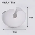 Medium size white matte ceramic vase with modern organic eggshell design 17cm x 21cm - Medium