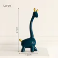 Large dark blue ceramic giraffe figurine with gold accents and 27cm height - Giraffe (9494) / Large (Dark Green)