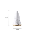 Décor de sapin de Noël en céramique marbrée avec socle doré élégant 13cm - Blanc Petit