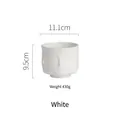 Nordic white matte ceramic face vase planter with relief texture 11.1cm by 9.5cm - C21-380W White