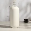 Minimalistische witte keramische vaas met horizontale structuur voor decoratie, hoogte 25cm - Hoge Vaas HP005 (25 cm hoogte)
