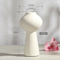 Creamy white ceramic vase with spiral texture for home decor, height 25cm model HP007 - HP007 Irregular Ribbed White Vase
