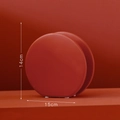 Florero de cerámica roja estilo Morandi, 14cm de alto, 15cm de ancho, acabado mate - Rojo Puro Pequeño 557-2