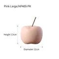 Adorno de manzana de cerámica rosa mate en tamaño grande para decoración moderna - Manzana rosa grande