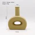 Ginger yellow geometric ceramic vase with hollow design and Nordic minimalist style - 1818-2 (Ginger Yellow)