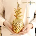 Golden ceramic pineapple figurine with faceted design and 30cm height decoration - 30X10cm / Gold