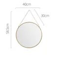 Minimalist round brass wall mirror in gold finish with 40cm diameter size specifications - Brass Circular Mirror (Large)