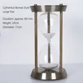 Clessidra in metallo bronzo antico timer 60 minuti con sabbia bianca taglia grande 33cm - Bronzo 3 Colonne Grande 60 Min