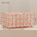 Luxurious rose gold crystal tissue box holder with transparent square cut crystals - Rose Gold