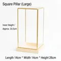 Large square brass glass display case with a natural wooden base for home decor - Vintage Brass Glass Cover - Large