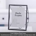 Modern minimalist black 5x7 inch geometric metal photo frame for desktop display - Geometric Black Frame - 7 Inch / Black