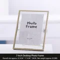 7-inch geometric golden metal picture frame with glass panel and integrated stand - Gold Cat Bracket Frame - 7 Inch / Gold