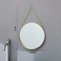 Specchio da parete tondo nordico con cornice dorata e catena, 25,5 cm x 40 cm - Medio / Oro