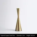 Elegant small bronze taper candle holder with brushed metal texture and cone base - Small (18.5cm) / Bronze Gold