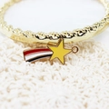 Bracciale intrecciato dorato con ciondolo a stella cadente in smalto su pizzo bianco - 2# Stella Arcobaleno