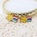 Ciondolo stella cadente dorata con smalto colorato e smiley per bracciale fai-da-te - 3# Stella Arcobaleno