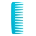 Rectangular wide-tooth hair comb for detangling in bright blue plastic finish - Blue