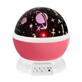 Pink and white starry sky projector lamp with black planet pattern rotating dome - Pink Shell Cosmos-Regular 1W