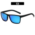 Occhiali da sole sportivi polarizzati C6 con montatura in carbonio e lenti blu - Montatura Nera - Lente Blu (C6)