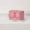 Calendrier perpétuel minimaliste en bois rose pour bureau, taille 15,5 cm x 10 cm - Rose