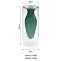 Vaso moderno in vetro a doppio strato verde lago con cornice esterna cilindrica trasparente - Stile G (Verde Lago)
