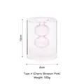Vaso moderno in vetro a doppio strato rosa ciliegio, cilindro esterno, 10 cm - Stile A (Rosa Ciliegio)