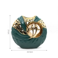 Modern Nordic golden swan ceramic ornament in emerald green finish for luxury home decor - Huanyuan Vase