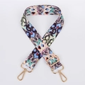 Adjustable crossbody bag strap with colorful ethnic leopard print and gold hardware - Pattern 91 (Gold Hook)