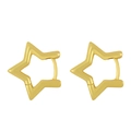 Polished gold pentagram star hoop earrings for women in a minimalist geometric design - Star