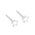 Minimalist S999 sterling silver star stud earrings with polished finish on white background - Star Stud Earrings