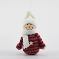 Weihnachtsengel aus Filz mit weißer Strickmütze und rot gestreiftem Pullover - Stil 11 (1 Stück - Grau & Weiß Gestreifte Puppe)