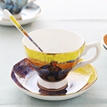 Van Gogh Sower oil painting bone china coffee cup set with gold trim saucer and spoon - The Sower Style