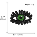 Emaille speld in Picasso-stijl met groen oog en lange wimpers voor rugzakken - Groene Oogstijl (A00957)