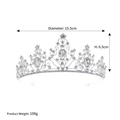 Corona da sposa vintage in lega d'argento con strass bianchi brillanti e traforati - Argento/Zircone Bianco