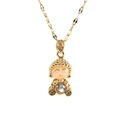 Collar con colgante de buda dorado con piedras rosa e iridiscentes para mujer - Chapado en oro 18K