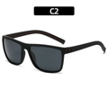 Matte black polarized cycling sunglasses with sporty red accents and honeycomb texture - Black Red Frame - Grey Lens (C2)