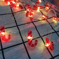 Christmas LED light string featuring red and white striped candy cane festive ornaments - 1m 10-LED (2AA Battery Model) / Small Cane