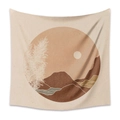 Tapiz bohemio minimalista con montañas terracota y motivo en verde salvia - 73X95CM Estilo Cepillado / Mld (31)-Boho Montaña Redondo