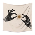 Bohemian wall tapestry with sun moon and palm art in beige black and gold colors - 73X95CM Brushed Style / Mld (34)-Sun Holding Hands