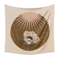 Bohemian tapestry featuring a sun and anemone design in warm retro earth tones - 73X95CM Brushed Style / Mld (38)-Sun Anemone Flower