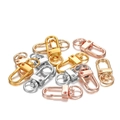 Haufen Metall-Karabinerhaken in Gold Silber und Roségold für Taschenzubehör - 12*33mm / Standard / 10er Pack / Mehrfarbig