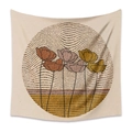 Nordic bohemian wall tapestry with floral art design and black wave pattern - 73X95CM Brushed Style / Mld (46)-Wavy Flowers