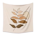 Bohemian leaf wall tapestry with sun design in terracotta tones on white background - 73X95CM Brushed Style / Mld (52)-Retro Leaf Sun