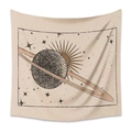 Bohemian tapestry featuring vintage celestial planet and sun design on beige background - 73X95CM Brushed Style / Mld (60)-Saturn Astrology