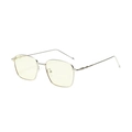 Retro silver metal square frame sunglasses with yellow tinted lenses for men and women - Silver Frame Yellow Lens