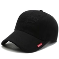 Cappellino da baseball nero in cotone con ricamo A-KURTZ ed etichetta rossa - 56-60cm (Regolabile) / Nero